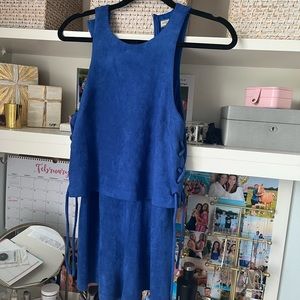 Blue ethreal suede romper. Size small